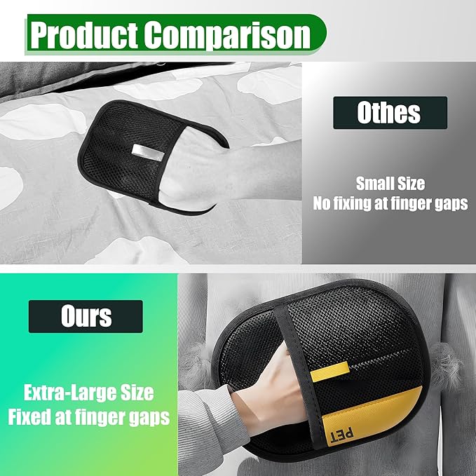 TIKITAKA FTG 2025 Upgrade Pet Hair Remover Electrostatic Gloves, Reusable Pet Hair Removal Glove for Cats & Dogs, Premium Cat & Dog Hair Remover Mitt for Couch Furniture Carpet Car Seat