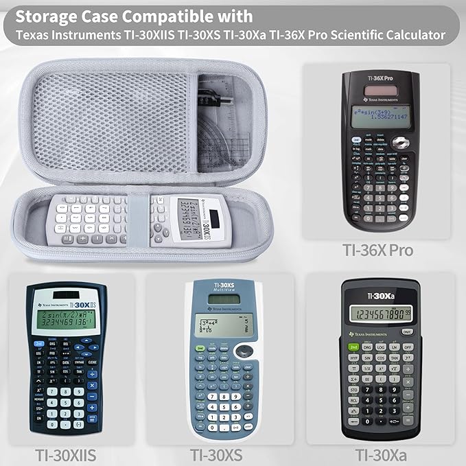 Case Compatible with Texas Instruments TI-30XIIS TI-30XS TI-30Xa TI-36X Pro Scientific Calculator (Case Only) - White