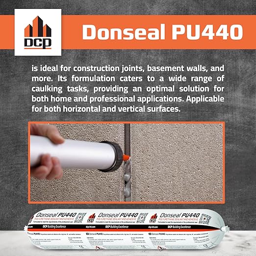 DCP Donseal PU440 Polyurethane Sealant for Concrete, Sidewalk 2 Pack – Expansion Joint Filler, Non-Sag Caulk for Foundation, Walls, Sausage, 20.2 fl oz – Grey, Pack of 2