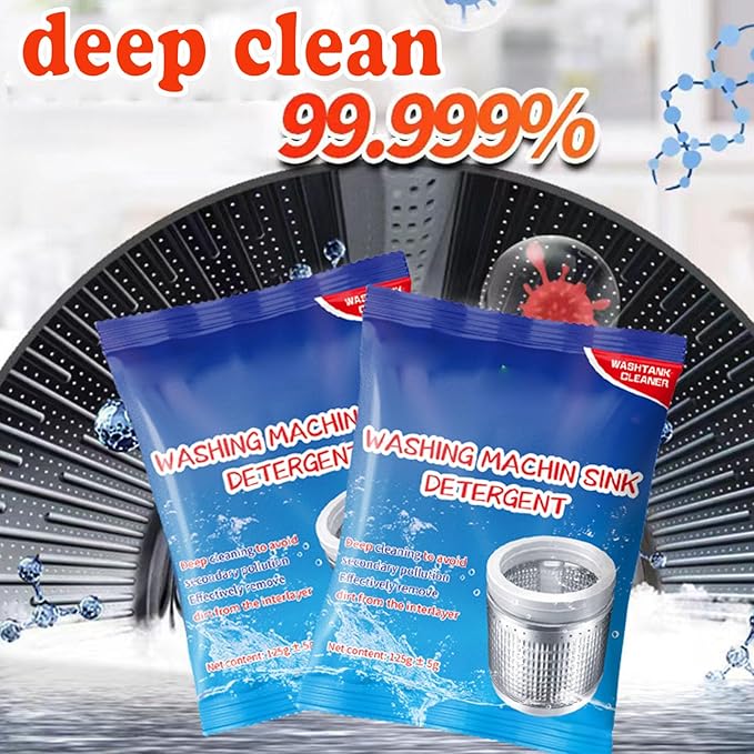 ATHNO Powerful Stain Remover Washer Tank Cleaner,Powder Washing Machine Cleaner,Top Load and Front Load Washers,Descaler for Drum,Tub & All Internal Parts (5PCS)