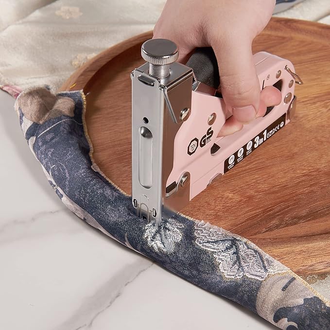 SHALL Staple Gun Heavy Duty, 3-in-1 Upholstery Staple Gun Kit with 3000 Staples, Stapler Remover, Manual Brad Nailer with Specific Staples Outlet Position Indicator