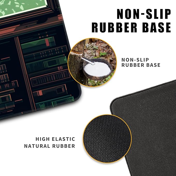 XL Mouse Pad Gaming Kawaii Cute Pixel Cat Outdoor Extra Large Mousepad (31.5x11.8 in), Green Desk Mat Anime Pad Home Office Decor Mouse Pad Stitched Edges Smooth Surface Non-Slip Bottom Mat