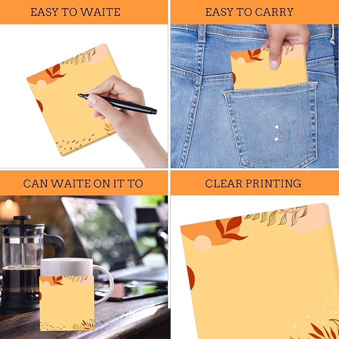 9 Pieces Fall Boho Sticky Notes Fall Boho Style Design Self-Adhesive Note Pads Sticky Memo Notes for School Office Home Supplies Students Teachers Presents