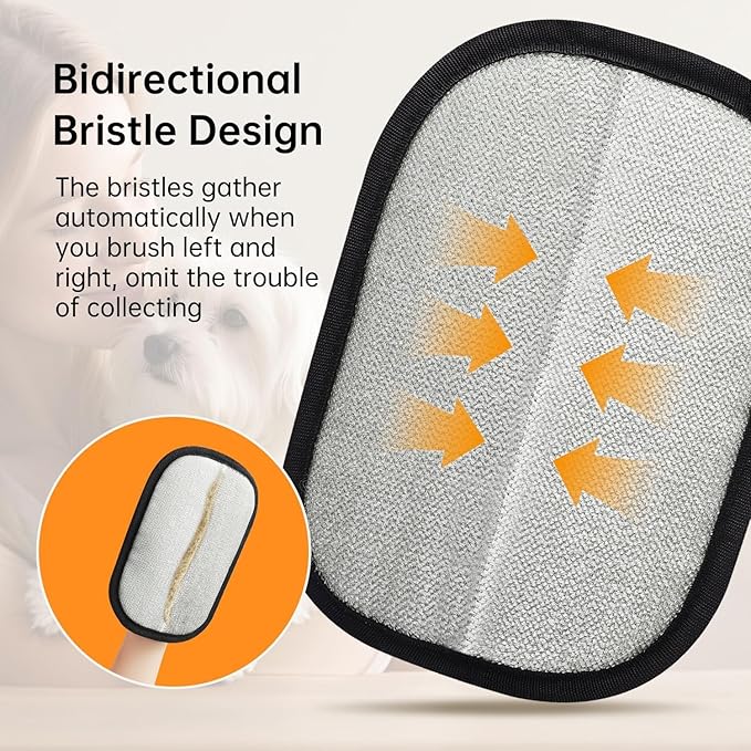 2 Pcs Pet Hair Removal Gloves Brush, Reusable Cat Dog Electrostatic Hair Remover Grooming Glove Tool