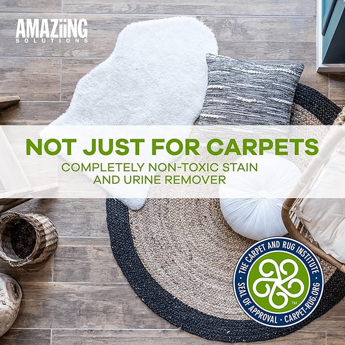Amaziing Solutions Pet Carpet Shampoo - Carpet Cleaner Solution for Carpet Cleaner Machine, Urine Smell & Stain Remover, Pet Urine Enzyme Cleaner, Carpet Shampoo Solution, Carpet Shampooer, 1 Gallon