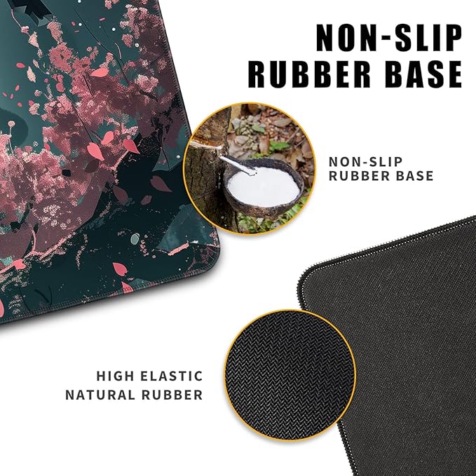 MiaVibte Japanese Full Moon Mouse Pad - Large Gaming Mouse Pad for Computer Keyboard Laptop, Desk Decor Home Office Accessories (31.5x11.8 in), Samurai Desk Mat, Pattern 15