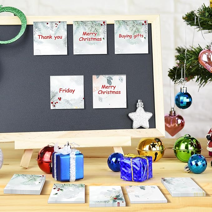 9 PCS Christmas Sticky Note Set - Cute Self Adhesive Memo Notepads for Xmas Winter Holiday Party School Work Study Supplies Kids Gifts, 450 Sheets
