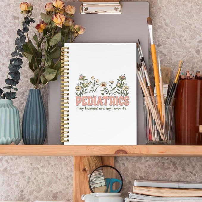 Pediatric Nurse Spiral Notebook, Nurse Appreciation Gifts Journaling Notebooks for Women Dector, Pediatric Nursing Hardcover Journals for Office 160 Pages 5.5 x 8.3 Inch, Gifts for Nurses Female
