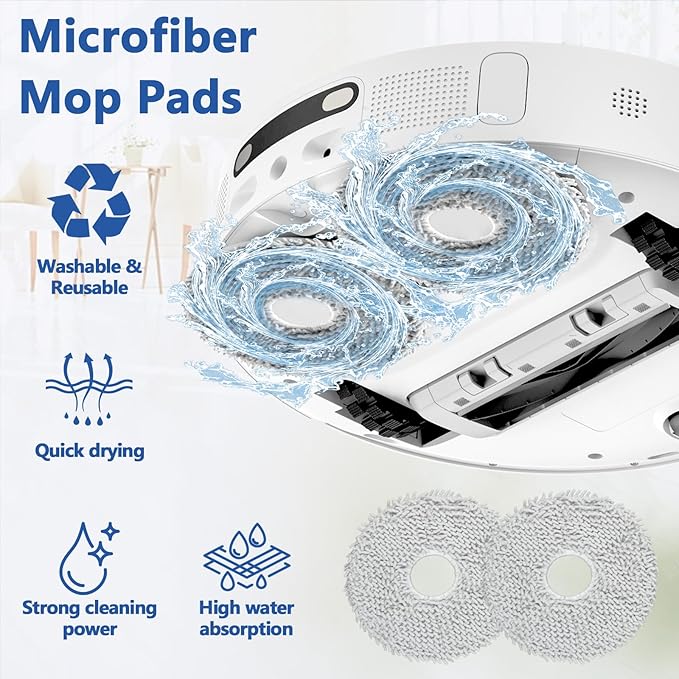 21 Pack T30S Replacement Parts for ECOVACS DEEBOT T30S, T30S AI, T30S Pro, T30S Care Robot Vacuum Accessories Kit, 1 Main Brushes, 4 HEPA Filters, 4 Mop Cloth Pads, 6 Dust Bags, 6 Side Brushes