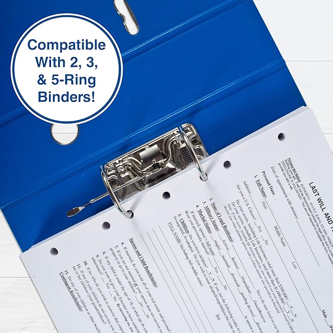 PrintWorks Professional Perforated and Punched Paper, 7-Hole Punched, 20 lb Bond Weight, 8.5 x 11, White, 500/Ream