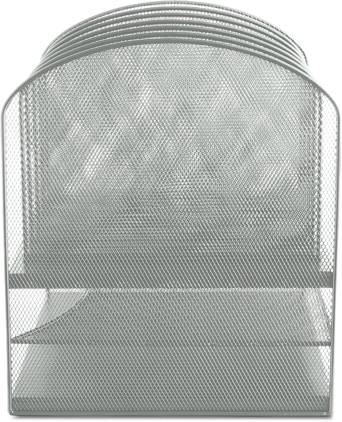 Safco Onyx Desk Organizer with 6 Vertical & 2 Horizontal Trays, File Organizer for Home, Office, Classroom & More, Steel Mesh Construction
