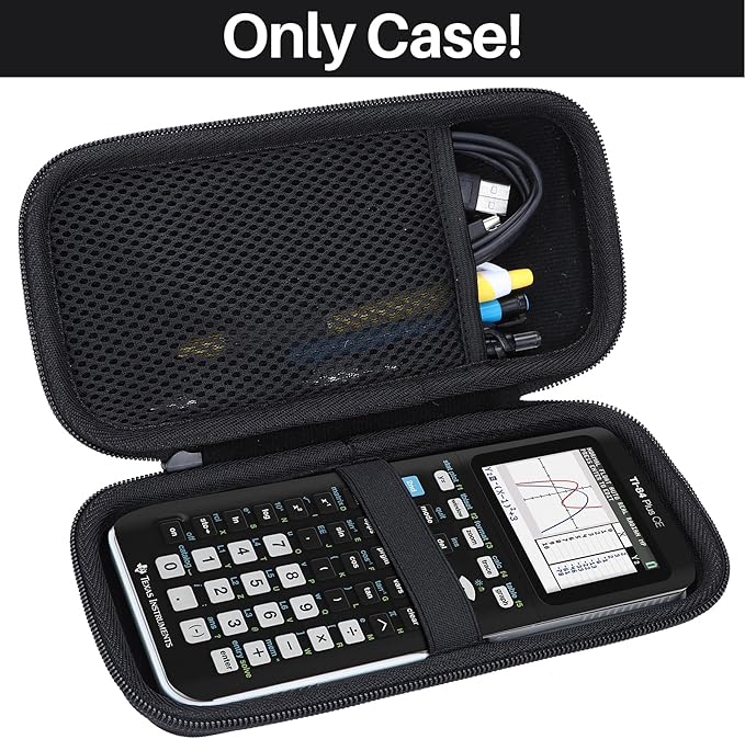 Hard Case Compatible with Texas Instruments TI-84 Plus CE/TI-84 Plus/TI-Nspire CX II CAS/TI-Nspire CX II/TI-83 Plus/TI-89 Titanium/TI-85 / TI-86 Color Graphing Calculator (Black)