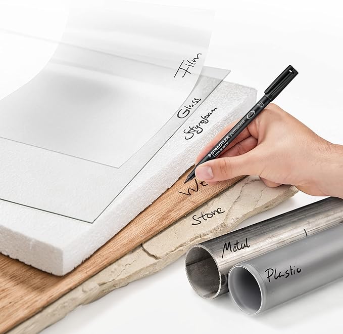 STAEDTLER Lumocolor Universal Pen, Medium, Felt Tip, Permanent Marker, 1.0mm, Black 317-8