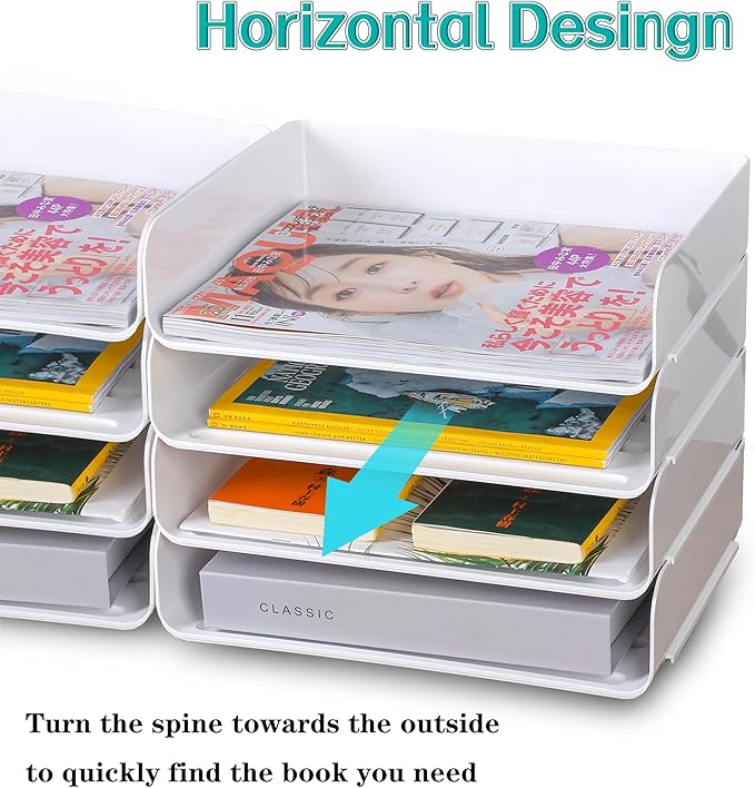 3 Tiers Stackable A4 Paper Trays, Office Desk File Holder, Tidy File Document Letter Book Paper Organizer (3 Tiers,Clear)