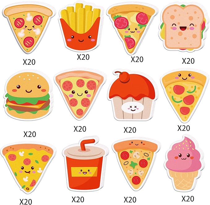 Pizza Sticky Notes, 240 Pages Cute Pizza Self Adhesive Memo Pad Pizzas Sticky Note Self Stick Notes Memo Pads for Home, School, Office -12 Designs