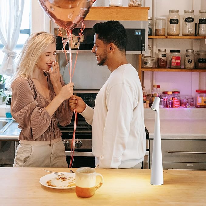 Cordless Small Table Lamps Set of 2,3 Levels Brightness Portable Desk Lamp,Rechargeable Battery Lights for Outdoor, Restaurant, Bedside, Baby Night Light,Gifts(White)