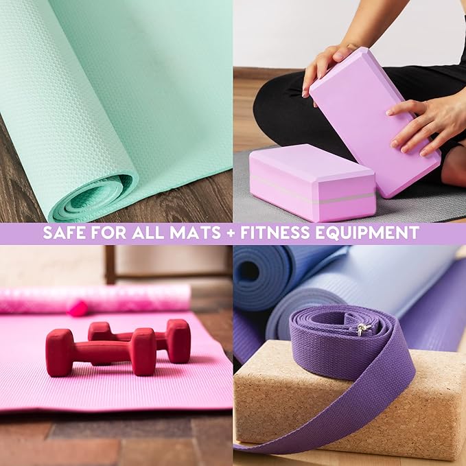 MOXE Yoga Mat Cleaner Spray, Lavender & Chamomile Essential Oil, Safe for All Mats & Exercise Equipment, Odor & Sweat Protection, Includes Microfiber Cleaning Towel, 4 Oz (2 Pack)