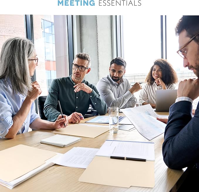 Manila Folders 8.5 x 11, Letter Size 100-Pack - File Folders for Documents 1/3-Cut Tabs, Assorted Positions, Folder Organizer for Home, Office or Classroom | Bulk Pack, Made in USA