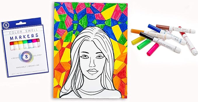 Color Swell Washable Markers Bulk 4 Pack of 8 Vibrant Colors Each for Kids, Adults, Teachers, Parties, and Families