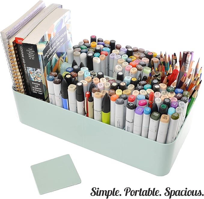 -Large Portable Caddy, DIY Dividers, 8 Compartments, Office Supplies Organizer, Simple, Portable Basket with Handle Storage Organizer Modern,Endless Multi Use -Made in USA