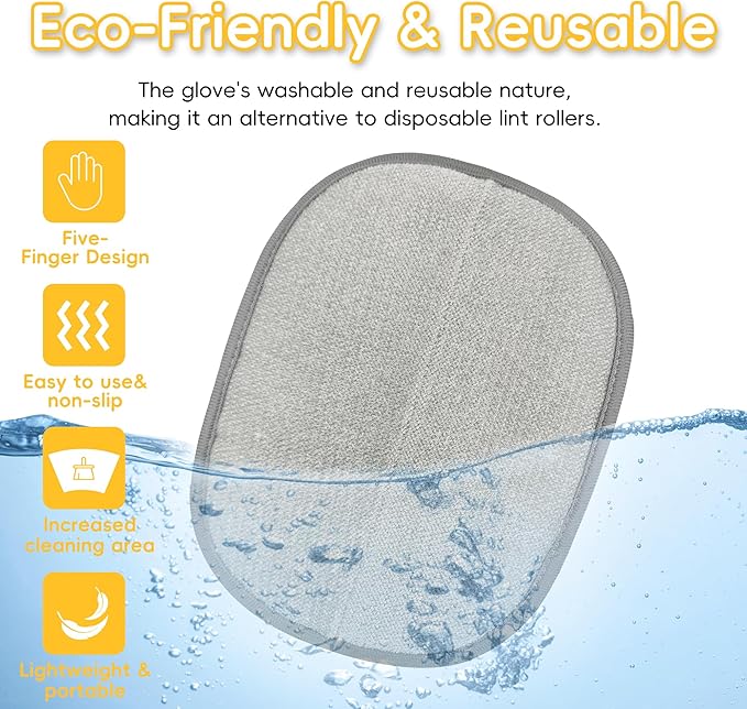 YOSEPATI Pet Hair Removal Glove, Five-Finger Magic Brush Electrostatic Mitt, Pet Hair Remover Tool for Dog & Cat, Reusable Pet Hair Gloves Pet Grooming Needs, Fur Remover for Couch, Clothing & Carpet