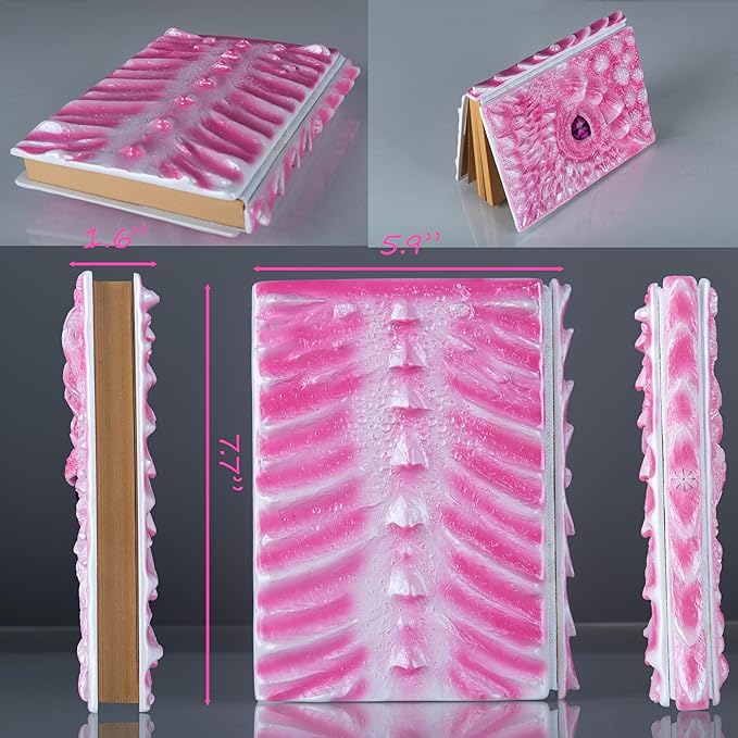 3D Dragon Eye Embossed Journal,Resin Engraving Notebook,Dnd notebook for Dragon Lovers ，Blank Paper,Hardcover Travel Notepad for Writing,Sketchbook,Collection,Gift,Decoration A4 and A5 Size (A5-Rose)