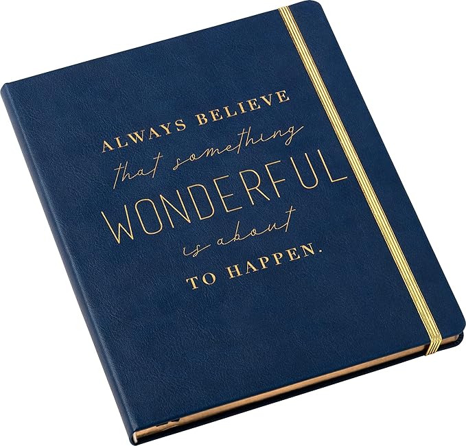 Eccolo Large Lined Journal Notebook, Flexible Cover, Writing Journal, 256 Ruled Ivory Pages, Ribbon Bookmark, Lay Flat, Desk Size for Work or School, Size 8X10, Always Believe