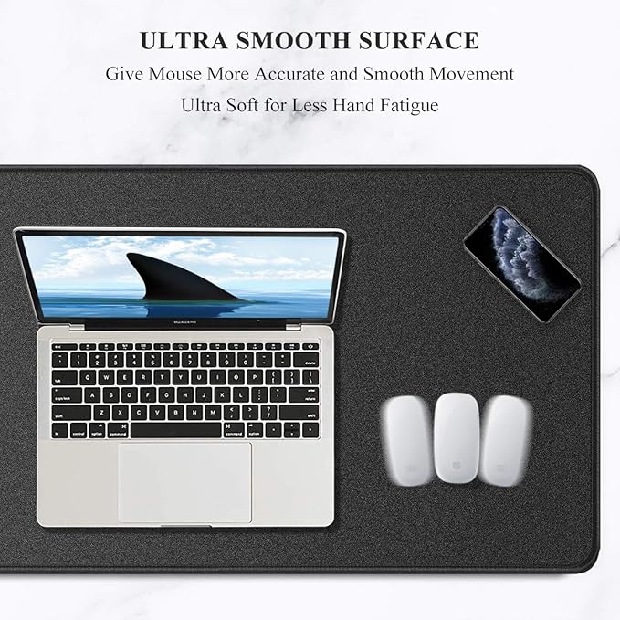 Auhoahsil Extended Mouse Pad, Large XXL Gaming Mouse Pad Desk Pad 35" X 15", Waterproof Desk Mat with Stitched Edges, Non-Slip Laptop Computer Wireless Mouse Keyboard Pad for Office and Gaming, Black