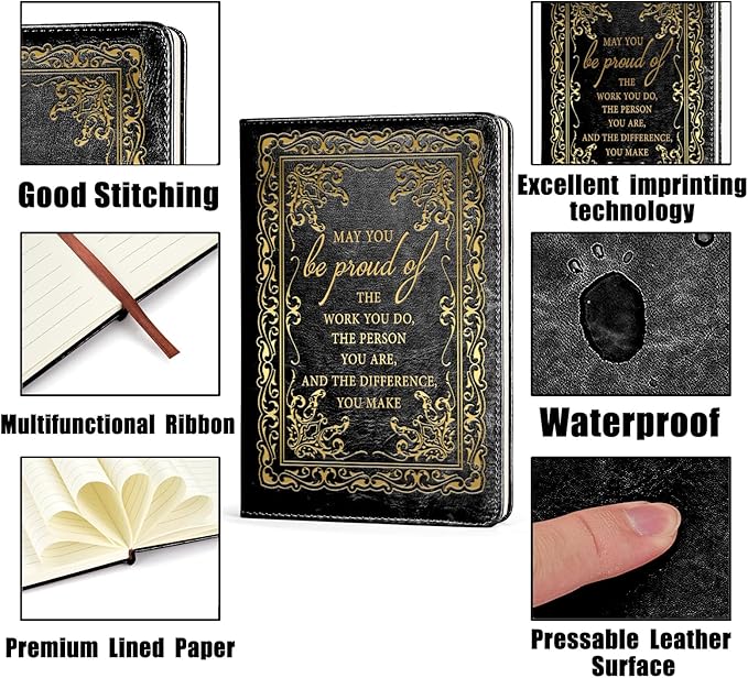 LBWCER A5 Black Journal,Notebooks for Work,May you be proud of the work you do, Journal for Men,Social Worker Notebook Gift Thank You Gift Travel Journal (May black)