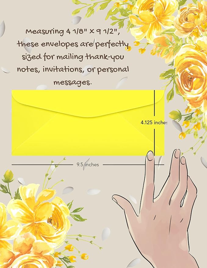 Envelopes No. 10 (4 1/8” x 9 1/2") Gummed Sealing, Standard Mailing Envelopes 100 Pcs. Per Pack.