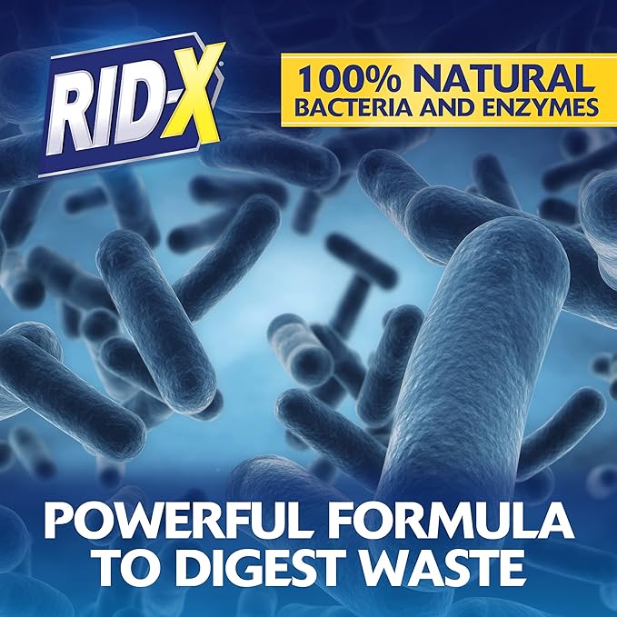 Rid-X Septic Tank Treatment Powder – 3 Month Supply, Dual Action Enzymes and Bacteria to Break Down Waste & Prevent Backups (Pack of 2)