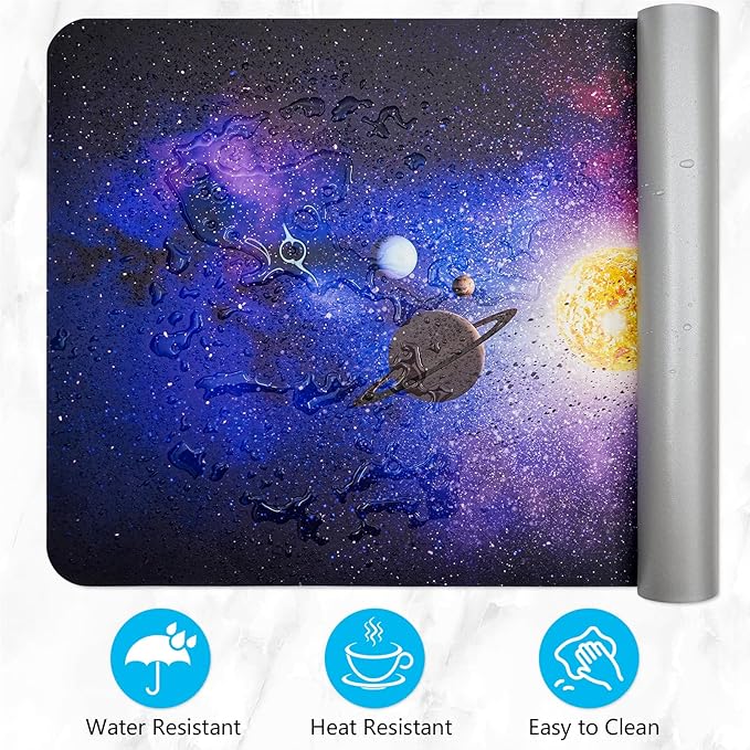 Desk Mat, Desk Pad Dual Sided Desktop Mat for Office and Home,Desk Organization and Accessories - Ideal for Large Mouse Pad and Desk Mats on Top of Desks (Solar System 31.5"x 15.7")
