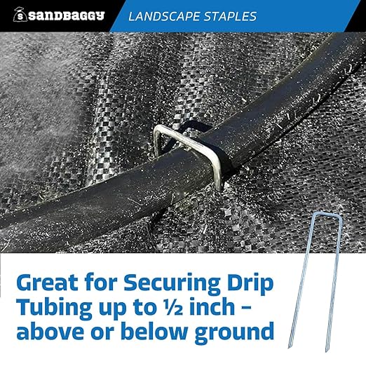 Sandbaggy 6 inch Landscape Sod Staples (8 Gauge Steel) | Great for Hard & Rocky Soil | 40% Thicker Than Standard 11 Gauge | Trusted by Farmers & Contractors Across USA (100 Staples)