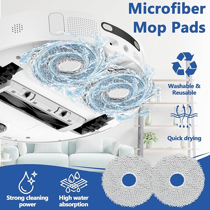 22 Pack Replacement Parts for ECOVACS T20 Omni Max Pro,Ecovacs Deebot T20 Max Vacuum Cleaner Accessories Kit, 1 Main Brush, 4 Hepa Filters, 4 Mop Pads, 6 Vacuum Bags, 6 Side Brushs, 1 V-shaped brush