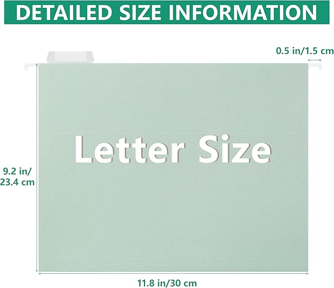 Letter Size Hanging File Folders,25 Reinforced Hanging Files in Assorted Colors,Designed for Home and Office Color Coded File Organization,25 per Box (5655U)