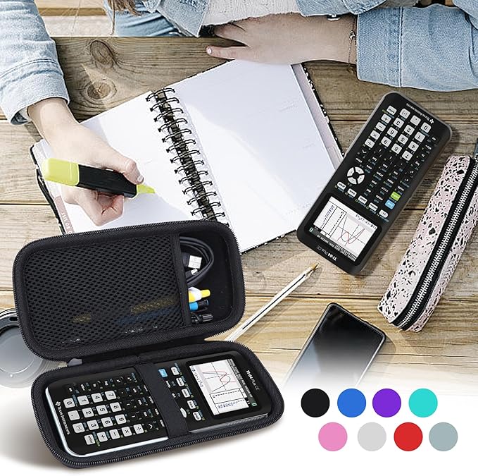 Hard Case Compatible with Texas Instruments TI-84 Plus CE/TI-84 Plus/TI-Nspire CX II CAS/TI-Nspire CX II/TI-83 Plus/TI-89 Titanium/TI-85 / TI-86 Color Graphing Calculator (Black)