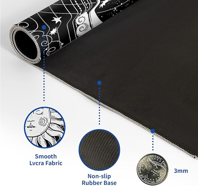 Magic Astrology Extended Big Mouse Pad Large, Gaming Mouse Pad Desk Pad,31.5x11.8 Inch Long Computer Keyboard Mouse Mat Black Mousepad with 3mm Non-Slip Base and Stitched Edge for Gaming and Office