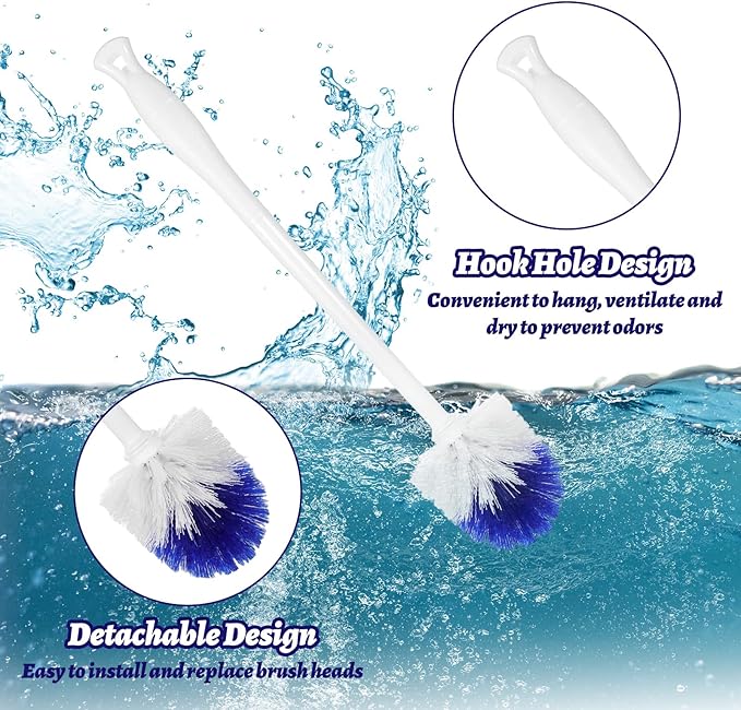 QFGasre 12 Pcs Toilet Brush, 18.5 Inch Long Plastic Handled Toilet Bowl Cleaning Brush Soft Bristle Heavy Duty Long Scrubber for Household Bathroom Cleaning Supplies