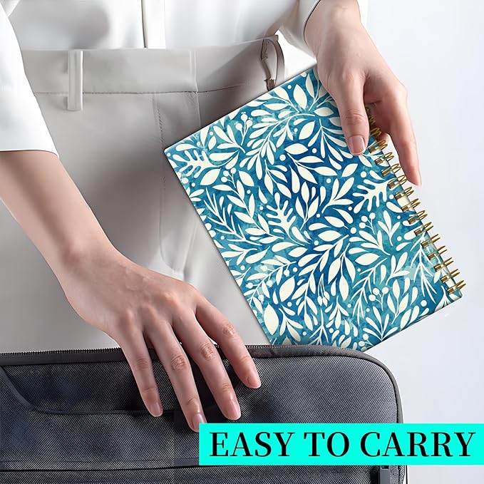 Spiral Notebook Journal for Women Men, A5 Hardcover Journal, 120 Pages Thick Paper, College Ruled Writing Notebook for School, Work & Office 8.3'' × 5.9''(Cute Plant Floral)