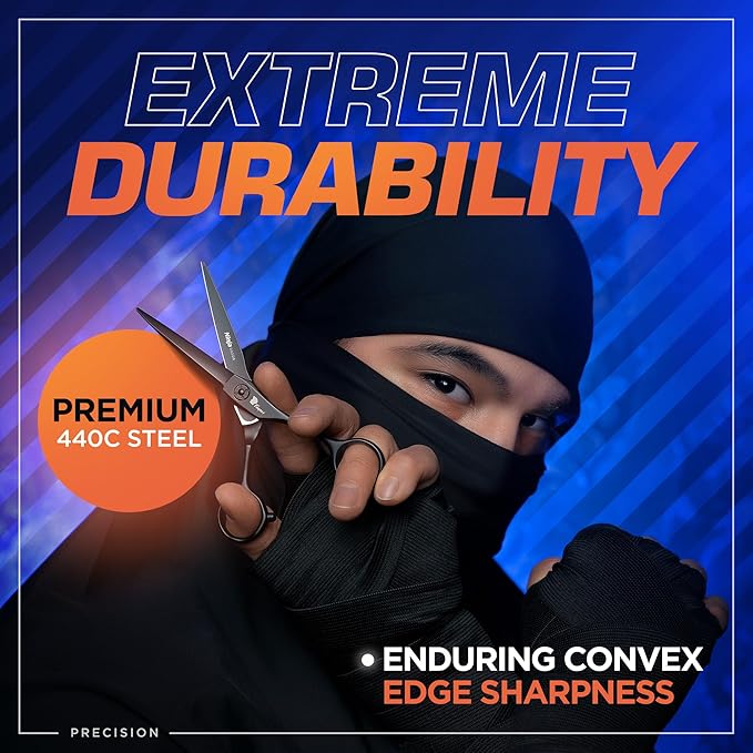 Fagaci Hair Scissors Professional 5.5” 440C Steel for Superior Precision, Extremely Sharp Blades Hair Cutting Scissors for Women & Men, Durable Sharpness Hair Shears for Hair Cutting, Barber Scissors