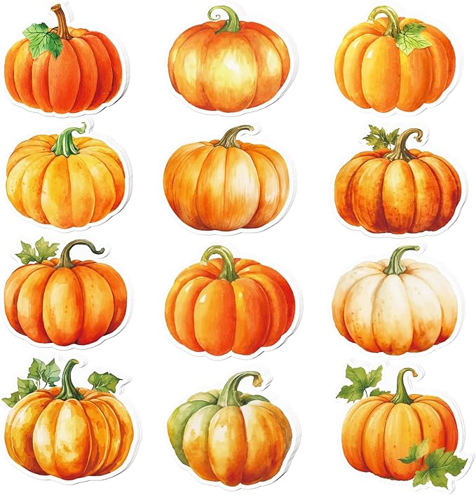 240 Pcs Pumpkin Sticky Notes 12 Designs Pumpkin Notebook Colored Sticky Notes Pads Pumpkins Sticky Note Self Stick Notes Memo Pads for School Office