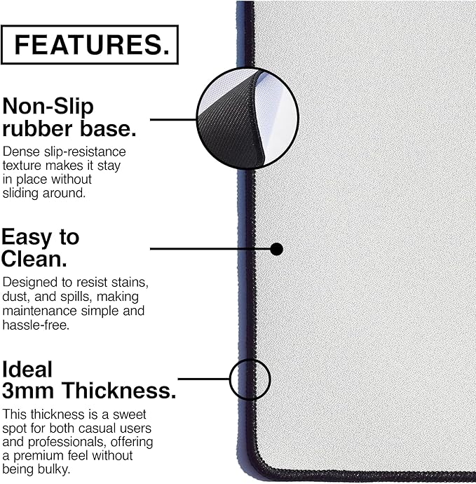 MPCO. Western Large Gaming Desk Pad - 36" x 17" Aeroglyde Fabric Dash Desk Mats - Non-Slip, Washable, Smooth Glide for Precision Gaming & Work