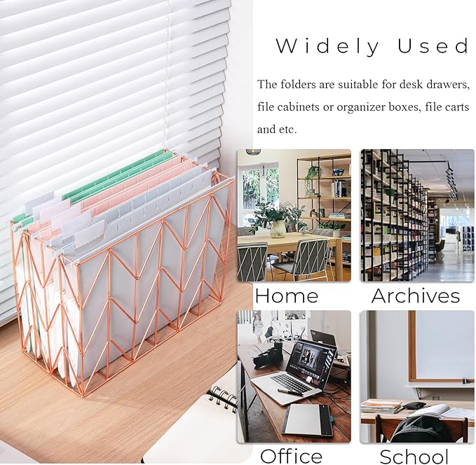 Y YOMA Letter Size - 6 Pack Extra Capacity Hanging File Folders Accordion Decorative Reinforced File Folder Cute Colored Expandable Folder for Office Home with 1/5-Cut Adjustable Tabs, Pastel Color