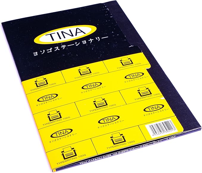 TINA Single Side Black Carbon Copy Paper For Typing And Writing Box of 100 Sheets F4 Size (8.25" X 13")