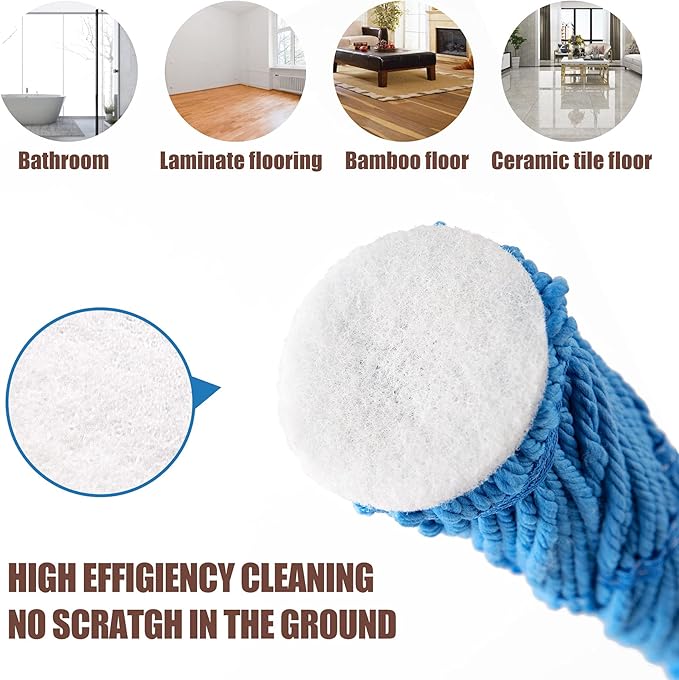 Eyliden Mop with 2 Reusable Heads, Easy Wringing Twist Mop, with 57.5 inch Long Handle, Wet Mops for Floor Cleaning, Commercial Household Clean Hardwood, Vinyl, Tile, and More