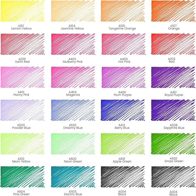 ARTEZA Permanent Markers, 24 Colors, 2-mm Line, Ultra-Fine Tip