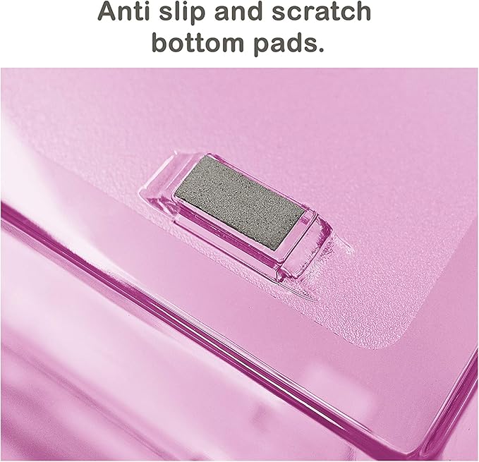 Acrimet Facility 2 Tier Letter Tray, Side Load, Letter Size/A4, Desktop File Organizer, Plastic (Clear Pink Color)