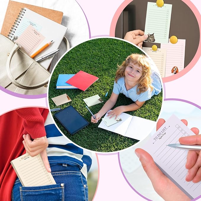 300 Sheets to Do List Notepad Daily Checklist Sticky Notes Cute Undated Memo Pad Color Block to Do Note Pad Weekly Plan Agenda and Organizer Planners for College(Cat Style,3.14 x 5.11 Inch)