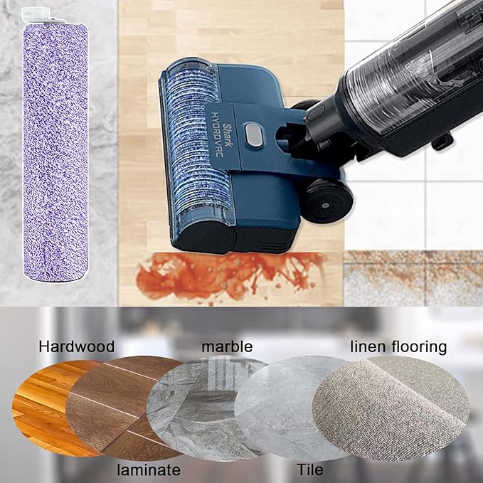WDB1F2 Replacement Brushroll & Filte Bundle for Shark HydroVac WD101 WD201 WD100 WD200 AW201 WD200C WD201C WD101C AW261 wd160 XL 3-in-1 vacuum cleaner, compare parts WDB1, WDB2, WDFF1, WDFF2, WDB1F2
