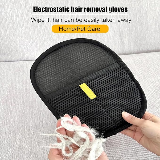 OYXYIGOUCL 3 Pcs Pet Hair Remover Electrostatic Gloves，Pet Hair Removal Glove,Electrostatic Pet Hair Remover Gloves for Furniture, Carpet, and Car Seats - Reusable Pet Grooming Tool (3)